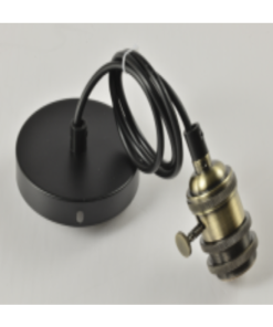 Suspensie JH-150 D4xH7cm, E27/1, Metal+ PVC Wire, Golden+Tan LuminaLED
