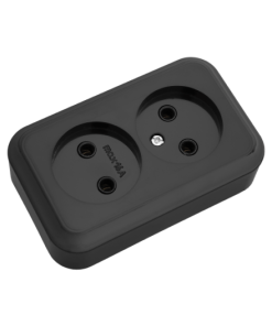 Priza 2P +Е dubla negru ПРАЛЕСКА СВПР РА16-261