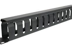 Cable management 1U (70mm) black, 24 holes