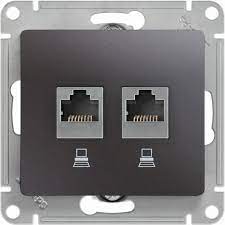 Priză de date dublă Schneider-Electric RJ45 sedna grafit