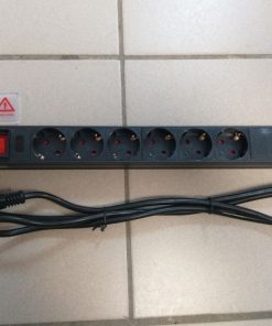 19" PDU, 6 outlets, 1U, black, metallic
