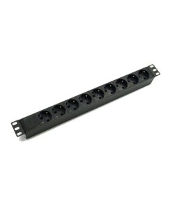 19" PDU,bloc de prize electrice  8 outlets, 1U, black, metallic, C14 plug
