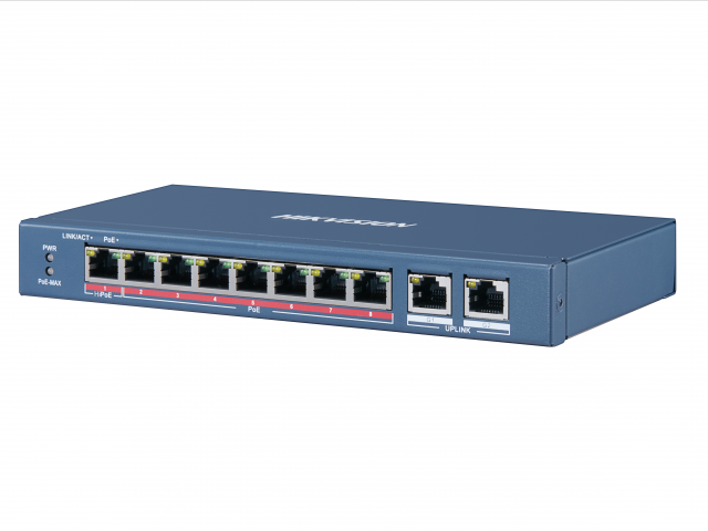 Switch PoE DS-3E0310HP-E ( 8 PoE + 2Uplink)