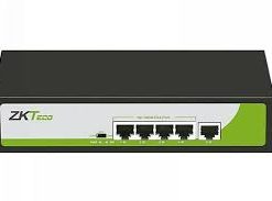 Switch POE ZKTeco PE042-55-C, 4xPOE, 2xLAN Uplink+