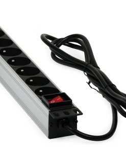 19'' Bloc de prize electrice (9 pozitii) tip Germania (19'' PDU 9x220V, Plug Euro, 5m)